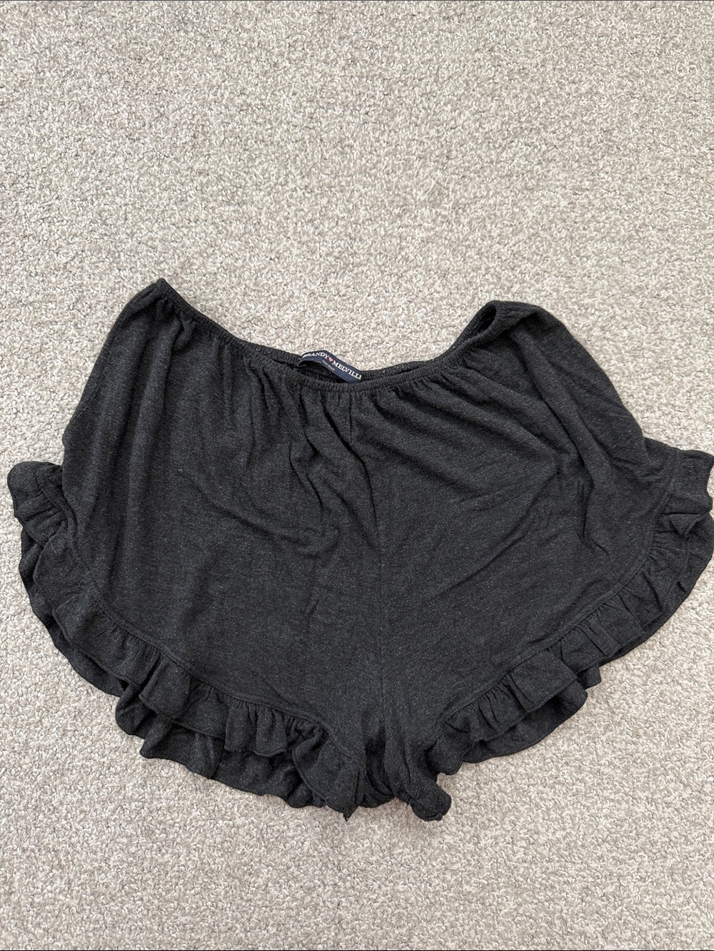 Brandy Melville Gray Ruffle Edge Skort-Style Shorts